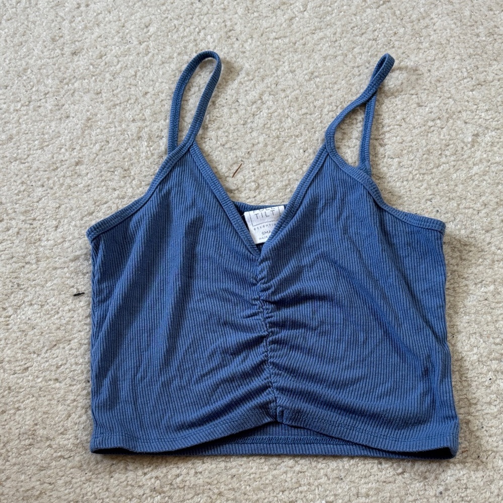Tilly's Blue Ribbed Tank Top